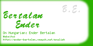 bertalan ender business card